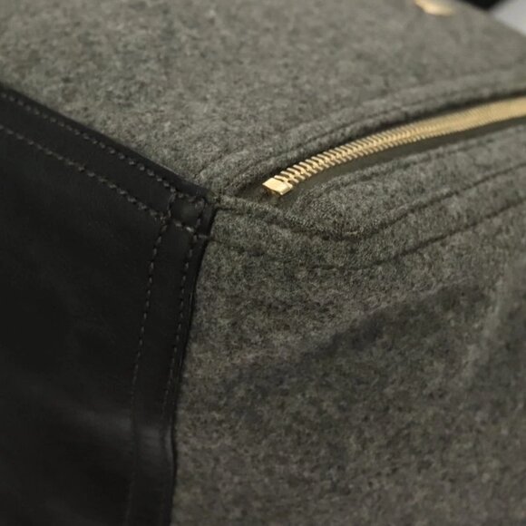 SAINT LAURENT Downtown Tote Bag Wool Leather Gray 175884 Auth 130161 - Picture 5 of 16